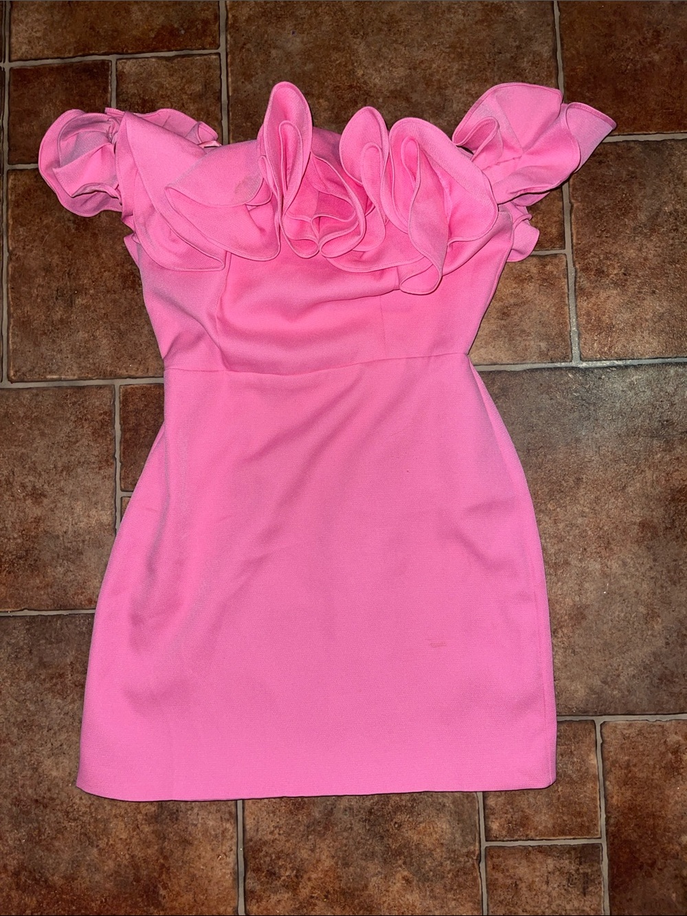 Do+Be Pink Ruffle Strapless Dress